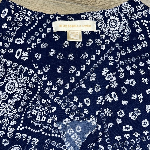 Blue and White Patterned Jumpsuit, Size Medium - Picture 4 of 15